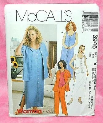 Uncut McCalls Women Plus Sz 18-24W Shirt Maxi Dress Top Pants Skirt Pattern 3946 • $11.95