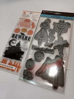 New Martha Stewart & Recollections Halloween Stamps 18 Pc Vampire Ghost Skull • $19.99