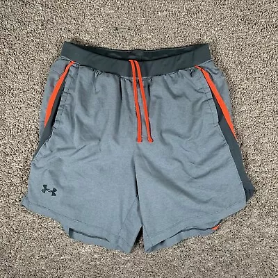 Under Armour Shorts Mens Large Orange Athletic Running Jogging Track Gym • $12.34