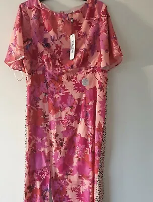 Chi Chi London Floral And Animal Print Midi Day Dress Size 12 **** V213 • £21.84