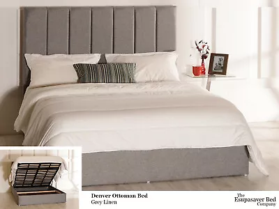 Denver Gas Lift Ottoman Bed Frame - 130cm High - Esupasaver Sale - Made In UK • £259