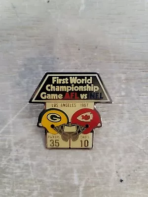 Vintage First World Championship Game AFL Vs NFL Packers Vs Chiefs Hat/Lapel Pin • $14.99