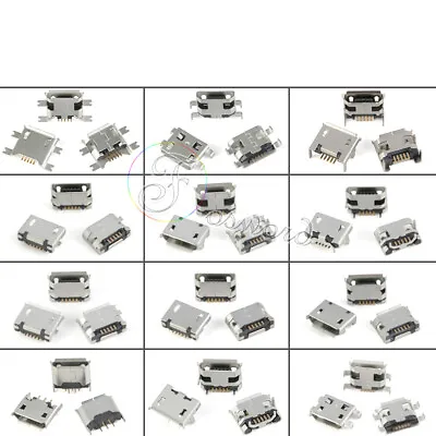 Micro USB 5 Pin Female Socket Connector DIP SMD SMT Jack Solder PCB 60P Assorted • £4.80