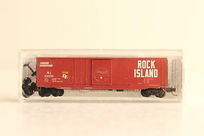 N Scale Micro Trains 076 00 070 ROCK ISLAND 50' Box Car W/Operating Sliding Door • $17.50