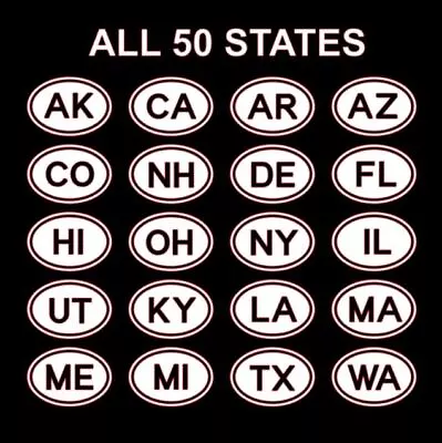 State Oval Decal PICK STATE Vinyl Sticker USA Car Truck Van Window Bumper Travel • $1.98