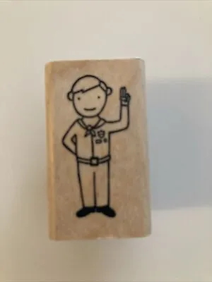 A Muse Scout Boy Wood Rubber Stamp • $1.99