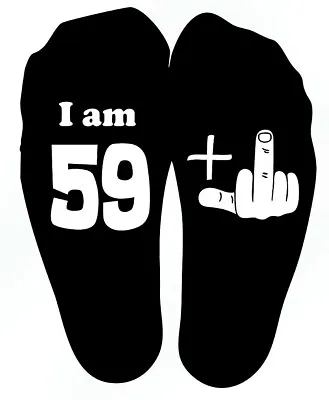 £6.99 • Buy RUDE 60th Birthday Socks - I Am 59 Plus Middle Finger - Funny Gift Mens & Ladies