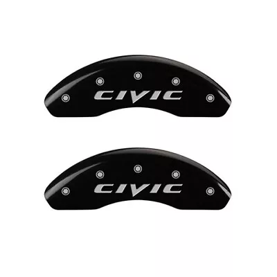 MGP Caliper Covers Front Set Of 2 Black Finish Silver Honda Civic (2015) • $185