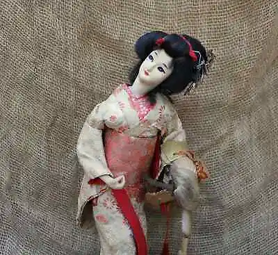 Vintage Mid Century Japanese Geisha Girl Doll Musical Figure Stand Music Box • £32