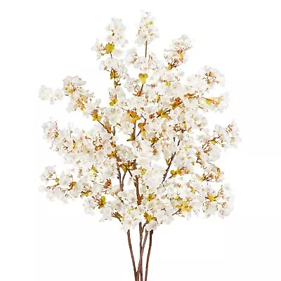 4 Pieces Artificial Cherry Blossom Flowers Branches 39.4  Silk White Faux Che... • $38.20