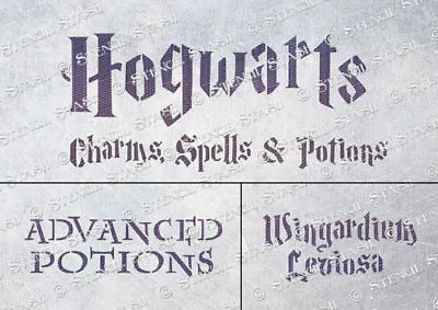 Hogwarts Mix1 STENCILS HM1 3 Sizes Harry Potter Furniture SUPERIOR 250 MYLAR • £5