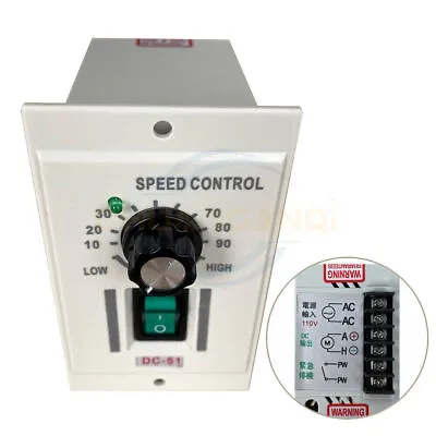 DC 0-90V Knob Motor Speed Controller Variable Adjustable Speed AC 110V Input • $23.99