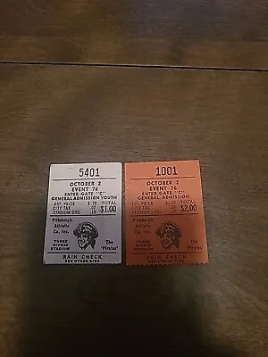 Nice Vintage 1970's? Pittsburgh Pirates Ticket Stub. Lot Of 2 • $10