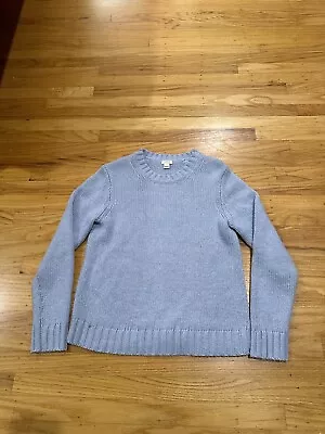J Crew Sweater Womens Medium Pullover Chunky Blue Ribbed Casual Adult • $12.95