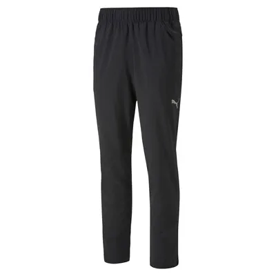 Puma Run Woven Athletic Pants Mens Black Casual Athletic Bottoms 52241401 • $24.99