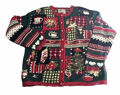 Heirloom Collectibles Vintage Christmas Snowman Cardigan Women’s Small • $20.69