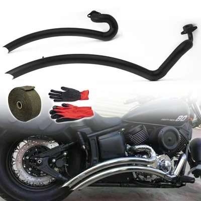 $135 • Buy Exhaust System Pipes Baffles W/ Heat Wraps Gloves For Yamaha V Star 1100 XVS1100