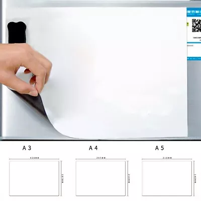 Magnetic Refrigerator Whiteboard Water Resistant Kitchen Memo Notice Board • £7.78