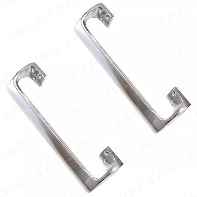 2x Aluminium Cranked Double Door Handles & Screws 225mm/9  Long Offset Grip Pull • £10.98