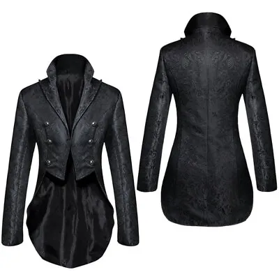 Mens Victorian Jacket Medieval Steampunk Tailcoat Gothic Coat Halloween Costume • $36.27