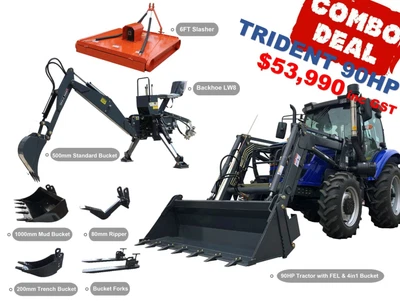 $53990 • Buy Trident 90hp Combo Deal (fel+backhoe+slasher+forks) 