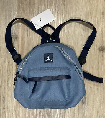 Jordan Monogram Mini Backpack 7A0761-M0S CHAMBRAY BLUE BLACK NWT • $66.49