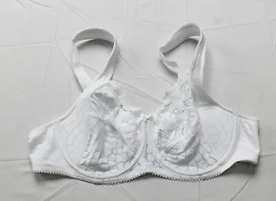 Miss Mary Women's Underwired Jacquard & Lace Full Cup Bra LB3 White Size 42B • $22.49