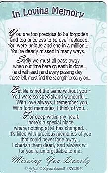 Xpress Yourself Loving Memory Keepsake Card 3.25  X 2  - In Loving Memory • £1.69