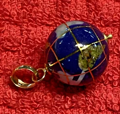 Michael Anthony 14K Yellow Gold Lapis Lazuli World Globe Inlay Charm GVT2DYY • $129