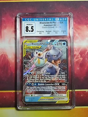 Pokemon Blastoise & Piplup GX Cosmic Eclipse CGC 8.5 Ultra Rare 38/236 9.5 Sub  • $29.99