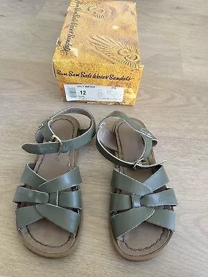 Saltwater Kids Girls Size 12 Olive Green Sandals • $25