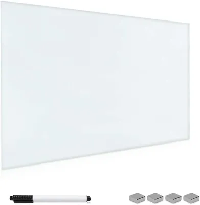Navaris Magnetic Board Made Of Glass - 60x40 Cm Board Magnetic To Write On In Wh • £25.99