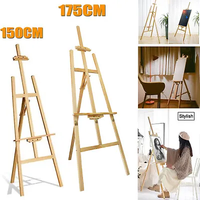 Wooden 1.75M Studio Easel Display Art Craft Artist Cafe Wedding Painting Stand • £14.80