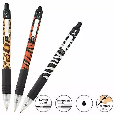 Zebra Z-Grip Funky Ballpoint Pens Animal Print Retractable Various Value Pack • £16.95