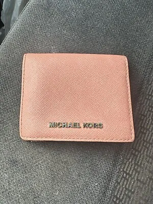 Michael Kors MK Travel Mini Wallet Card ID Holder Pink Leather Season 2016 • $30