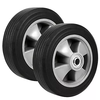 2 Pack 8 Inch Solid Rubber Replacement Wheels Flat Free Hand Truck Tires • $29.33