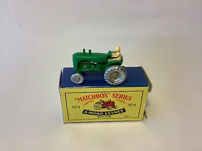 £4 • Buy Matchbox Series No. 4 - A Moko Lesney Product - Green Tractor - Boxed, Good Cond