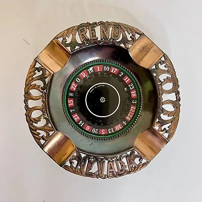Vintage Reno Nevada Roulette Wheel Spinning Action Ashtray Japan Working 5  • $27.99