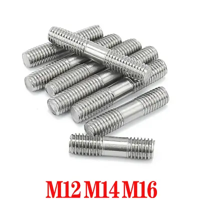£2.15 • Buy M12 M14 M16 Double End Threaded Stud Bar Rod Bolts 304(A2) Stainless Steel Screw