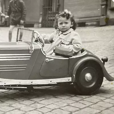 Vintage 1962 Child Plays In Miele Toy Car Ulanow Poland Real Photograph P4141 • $12.99