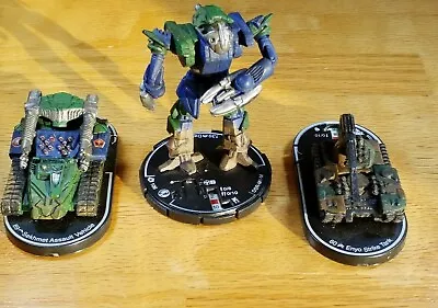 3 Mechwarrior Figures: Dasher II #106 Sekhmet Assault 077 Enyo Strike Tank 066 • $9