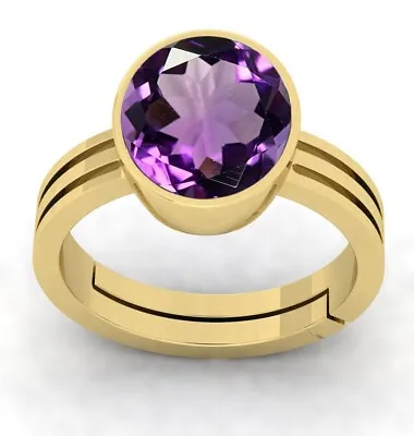 11.00 Carat Amethyst Purple Gemstone Gold Ring  Adjutable Ring For Men And Women • $45