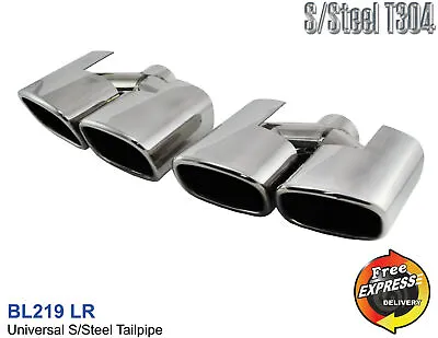 Exhaust Tips Duplex Quad Tailpipe Trims For Mercedes Benz AMG BMW Camaro Dodge • $383.55