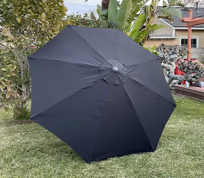 Patio Umbrella Canopy Top Cover Replacement BLACK COLOR Fit 9Ft 8-rib Umbrella • $26.99