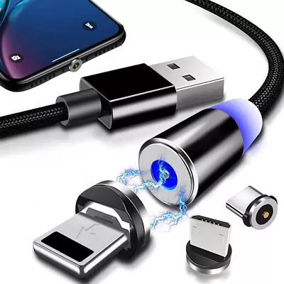 Rotate Magnetic Charger Cable Phone Fast Charging Adapt For Type C Micro USB  • $0.73