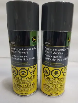 2 Cans- John Deere Construction Charcoal (Hitachi Charcoal) Spray Paint #TY25661 • $38.95