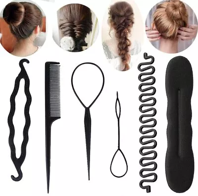 6Pcs Hair French Braid Tool Hair Braiding Tools Styling Accessories Bun Maker • £4.75