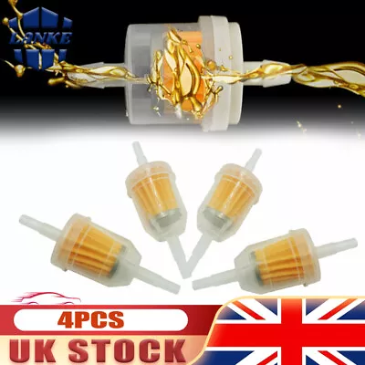 Universal In-Line Gas Inline Fuel Filter For Motorcycle ATV Generator Lawnmower • £5.90