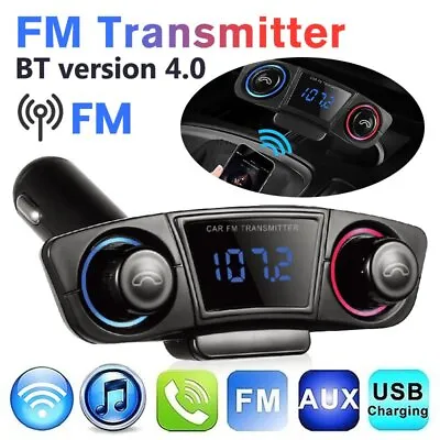 Bluetooth Car FM Transmitter MP3 Player Hands Free Radio Adapter Kit USB Charger • $13.97