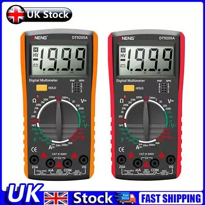 DT9205A Digital Multimeter Portable AC DC Capacitance Resistance Tester Meter UK • £8.99
